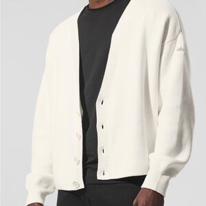 ALO Yoga Men's Cream Cardigan Sweater